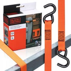 Black+Decker povezovalni trak za pripenjanje, 5m, do 350KG, najlon, oranžna, črna