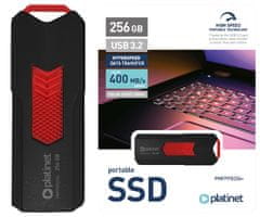 Platinet PLATINET PMFPPD256+ prenosni SSD disk, 256GB, USB 3.2 Gen2, 400MB/s, HYPERSPEED, najhitrejši in najmanjši na svetu