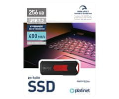 Platinet PLATINET PMFPPD256+ prenosni SSD disk, 256GB, USB 3.2 Gen2, 400MB/s, HYPERSPEED, najhitrejši in najmanjši na svetu