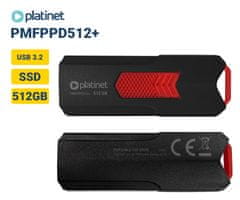 Platinet PLATINET PMFPPD512+ prenosni SSD disk, 512GB, USB 3.2 Gen2, 400MB/s, HYPERSPEED, najhitrejši in najmanjši na svetu
