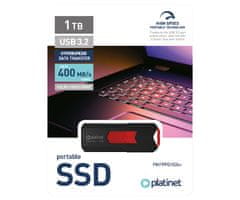 Platinet PLATINET PMFPPD1024+ prenosni SSD disk, 1TB, USB 3.2 Gen2, 400MB/s, HYPERSPEED, najhitrejši in najmanjši na svetu