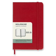 Moleskine 18-mesečni dnevnik 2024 - 25 - trda vezava, S tedenska rdeča
