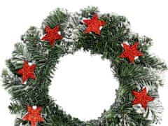 LAALU.cz Božični venec umetni okrašeni zeleni STARS 30 cm za mizo in obešanje