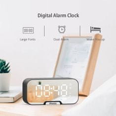 Smania Večnamenska budilka 4-v-1, Digitalna Bluetooth budilka, Budilka z nastavljivo svetlostjo Snoozer 
