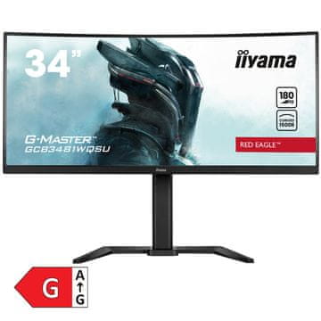 iiyama Red Eagle G-master GCB3481WQSU-B1 86,4cm (34") UWQHD VA 180Hz DP/HDMI FreeSync zvočniki ukrivljen gaming monitor