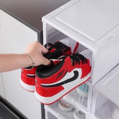 HOME & MARKER® Zložljivo stojalo za čevlje s prozornimi vrati | SHOZBOX