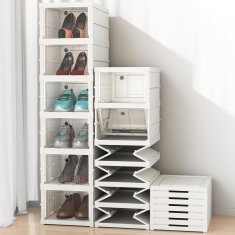 HOME & MARKER® Zložljivo stojalo za čevlje s prozornimi vrati | SHOZBOX