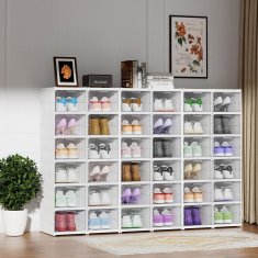 HOME & MARKER® Zložljivo stojalo za čevlje s prozornimi vrati | SHOZBOX