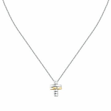Morellato Ogrlica iz recikliranega srebra z diamanti Cross Diamonds SAYE02