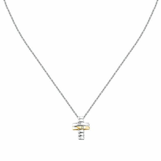 Morellato Ogrlica iz recikliranega srebra z diamanti Cross Diamonds SAYE02