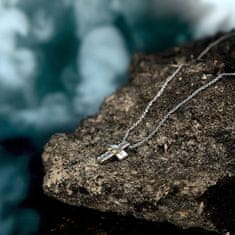 Morellato Ogrlica iz recikliranega srebra z diamanti Cross Diamonds SAYE02
