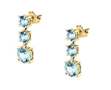 Morellato Pozlačeni viseči uhani s svetlo modrimi cirkoni Tesori SAIW301