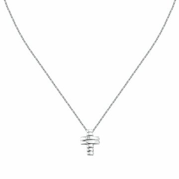 Morellato Ogrlica iz recikliranega srebra z diamanti Cross Diamonds SAYE01