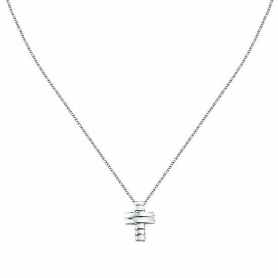 Morellato Ogrlica iz recikliranega srebra z diamanti Cross Diamonds SAYE01