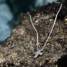 Morellato Ogrlica iz recikliranega srebra z diamanti Cross Diamonds SAYE01
