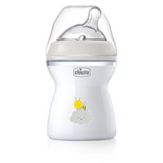 Chicco Naturalfeeling Plastična steklenička 250ml, silikonska duda, srednji pretok 2+