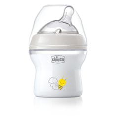 Chicco Naturalfeeling Plastična steklenička 150ml, silikonska duda, srednji pretok 0+