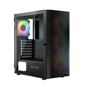 Modecom Aramis ARGB Midi ATX Ohišje 2xUSB2.0, 1xUSB3.0 Ventilator: 4x12cm, kaljeno steklo, RGB, Gaming