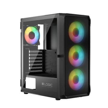 Modecom Portos ARGB Midi ATX ohišje 2xUSB2.0, 1xUSB3.0 Ventilator: 4x12 cm, steklo, RGB, Gaming