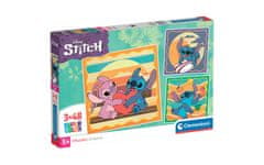 Clementoni Stitch sestavljanka puzzle 3 x 48 kosov
