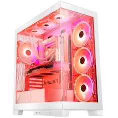 Modecom Volcano Space Apex ARGB ATX ohišje 2xUSB3.0, 1xUSB C,: 4x14 cm, Okence iz kaljenega stekla, RGB, Gaming bela