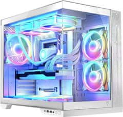 Modecom Volcano Panorama NF Midi ATX ohišje 2xUSB3.0, 1xUSB Type-C, kaljeno steklo, bela