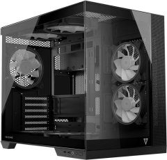 Modecom Volcano Panorama NF Midi ATX ohišje 2xUSB3.0, 1xUSB Type-C, kaljeno steklo, črna
