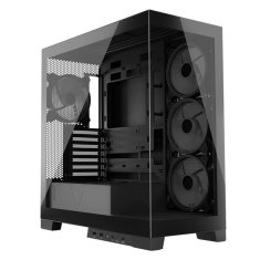 Modecom Volcano Space Apex ARGB ATX ohišje 2xUSB3.0, 1xUSB C,: 4x14 cm, Okence iz kaljenega stekla, RGB, Gaming črna