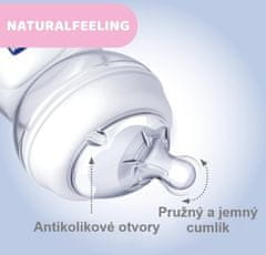 Chicco Naturalfeeling Steklenička 150ml, s silikonsko cucljem, počasen pretok 0+