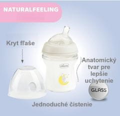 Chicco Naturalfeeling Steklenička 150ml, s silikonsko cucljem, počasen pretok 0+
