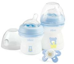 Chicco Set za hranjenje (steklenica 150ml, steklenica 250ml, cucla Physio Comfort 0m+), modra