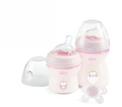 Chicco Set za hranjenje (steklenica 150ml, steklenica 250ml, cucla Physio Comfort 0m+), roza