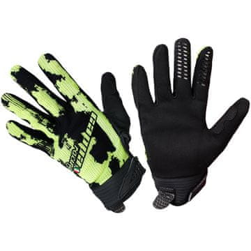 Cappa Racing Rukavice moto CLERMONT textilní krátké černé/fluo