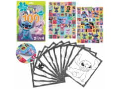 Disney DISNEY Stitch Slikarski in risarski set – 100 nalepk + pobarvanke, ustvarjalni komplet za otroke 