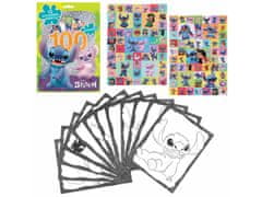 Disney DISNEY Stitch Slikarski in risarski set – 100 nalepk + pobarvanke, ustvarjalni komplet za otroke 