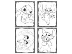 Disney DISNEY Stitch Slikarski in risarski set – 100 nalepk + pobarvanke, ustvarjalni komplet za otroke 