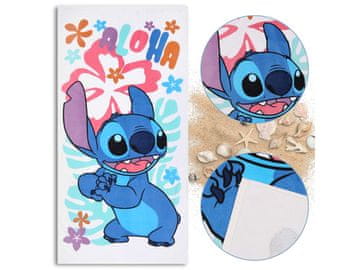 Disney DISNEY Stitch ALOHA Bombažna bela brisača, plažna in kopalna za otroke, 70x140 cm, OEKO-TEX