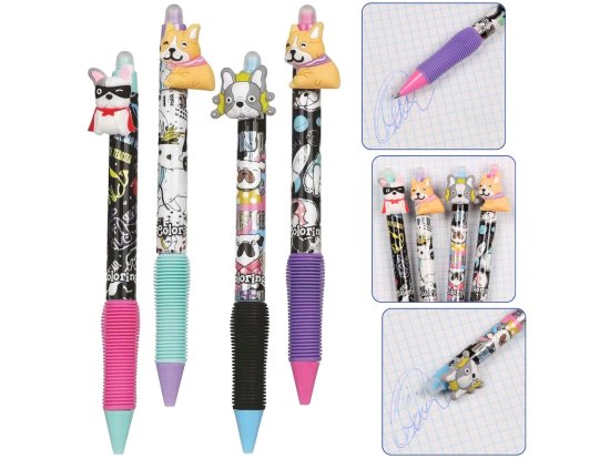 STARPAK Pasji gel pisalo z radirko, avtomatsko, MODRO ČRNILO, izbrisljivo, 0,5 mm