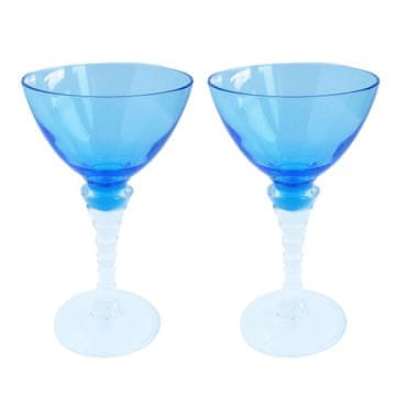 Set kelih za sladoled 360ml / h20cm / 2 kos / moder / steklo