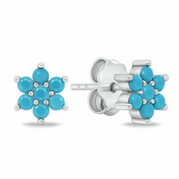 Brilio Silver Očarljivi srebrni uhani s turkiznimi cirkoni EA846WTQ