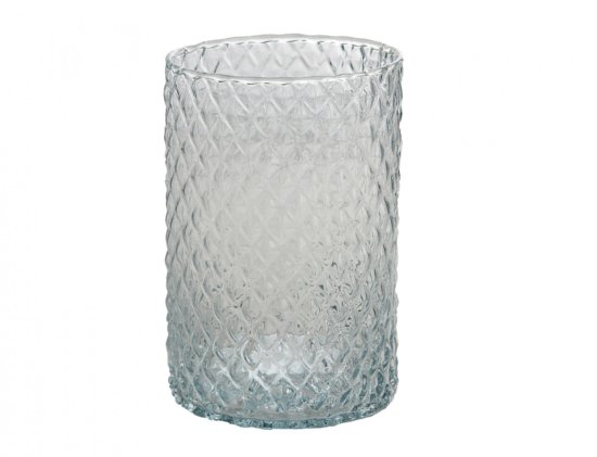 eoshop DIAMANTNA vaza CILINDER, ročna izdelava proizvodnja stekla d15x30cm