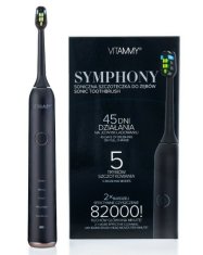 Vitammy SYMPHONY Črna Sonic zobna ščetka z visoko vibrirajočo silo, črna