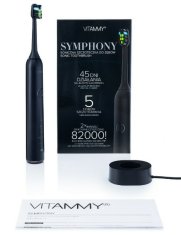 Vitammy SYMPHONY Črna Sonic zobna ščetka z visoko vibrirajočo silo, črna