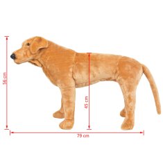 Vidaxl Stoječi plišasti pes labradorec svetlo rjav XXL