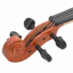 Vidaxl Violina komplet z lokom in naslonom za brado naravna 4/4