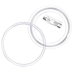 Vidaxl Gumbi za značke s priponkami 100 kompletov akril 44 mm