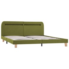 Vidaxl Posteljni okvir z LED osvetlitvijo zeleno blago 180x200 cm
