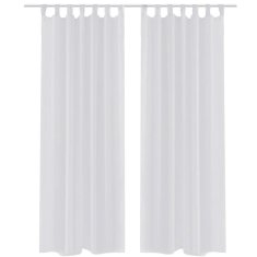 Vidaxl Bela Prosojna Zavesa 140 x 175 cm 2 kosa