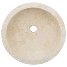 Vidaxl Umivalnik krem Ø40x15 cm marmor
