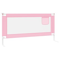 Vidaxl Posteljno varovalo za malčke roza 180x25 cm blago